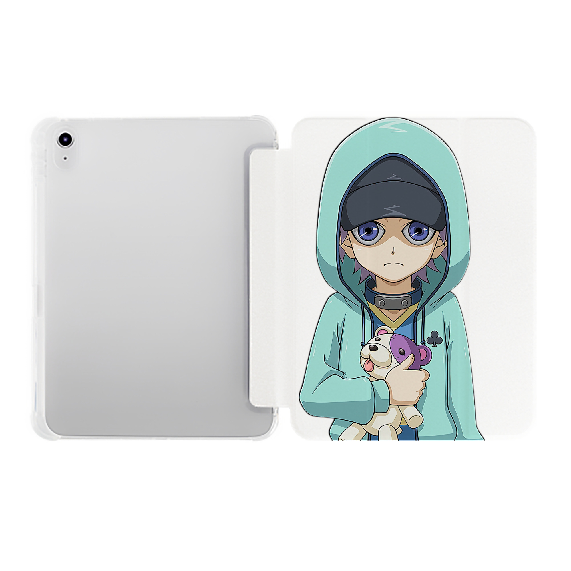 （画像用） 遊☆戯☆王 Yu-Gi-Oh! IPad ケース ペン収納付き 三つ折りスタンド PUレザー×シリコン 対応機種9.5/10.5/10.9インチ